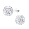 10mm Crystal Ball Silver Stud Earrings
