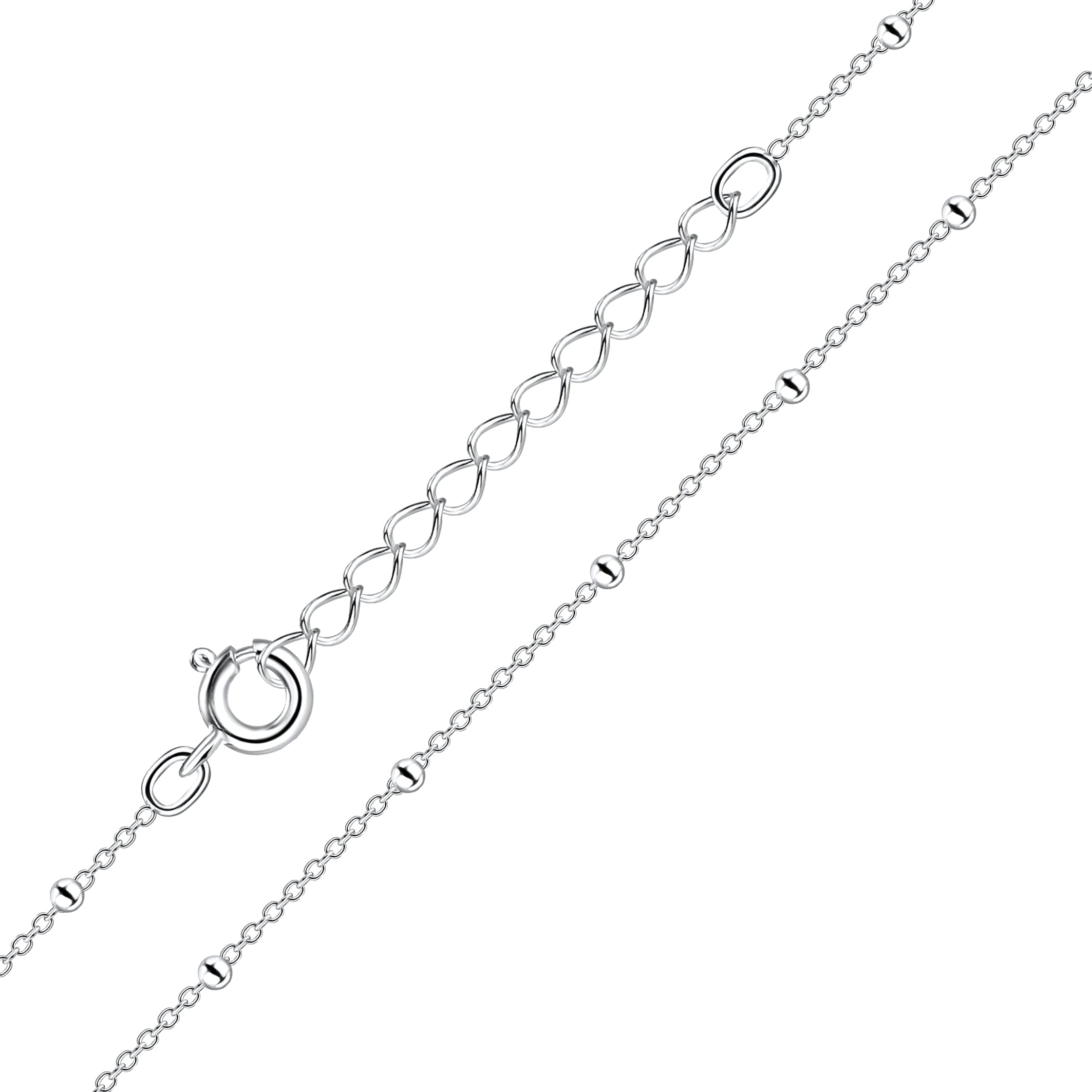 35cm Silver Satellite Choker Necklace With Extension