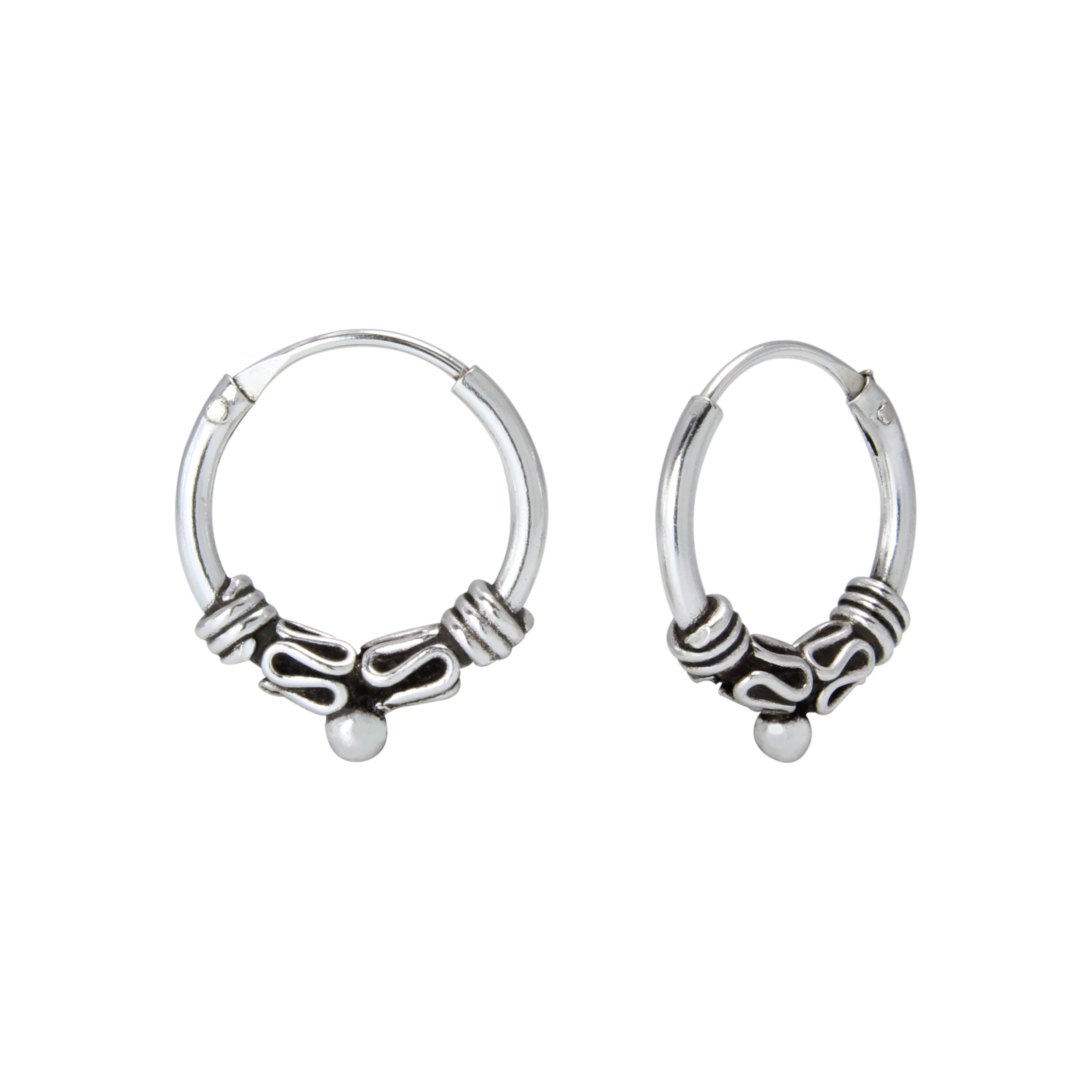 12mm Silver Bali Hoops